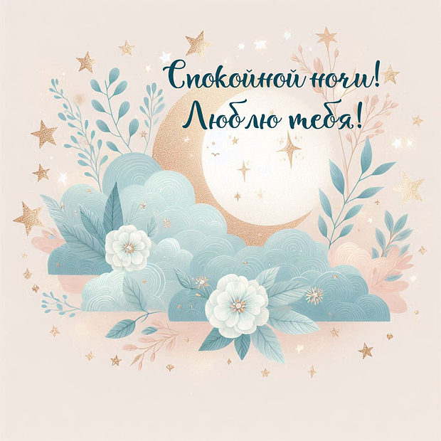 Картинка спокойной ночи для любимой
