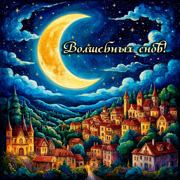 Открытка спокойной ночи и спокойного сна