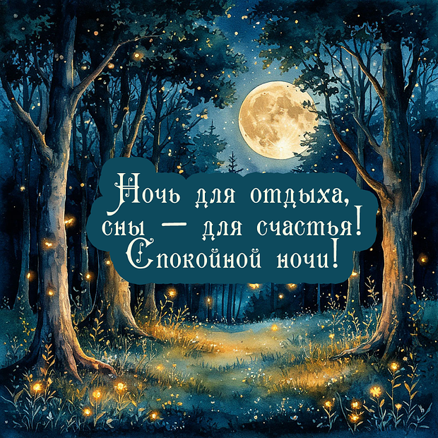 Скачать бесплатно картинку с пожеланием спокойной ночи
