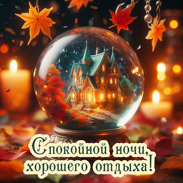 Красивая картинка с пожеланием спокойной ночи
