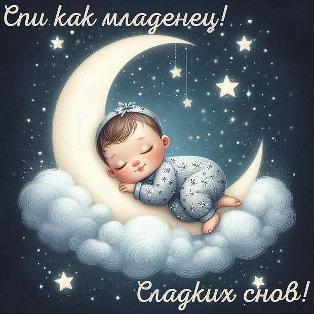 Прикольная открытка с пожеланием доброй ночи
