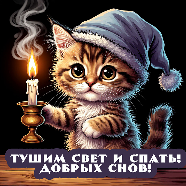 Прикольная открытка спокойной ночи 
