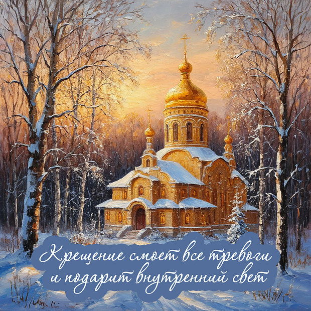 Оригинальная открытка с Крещением
