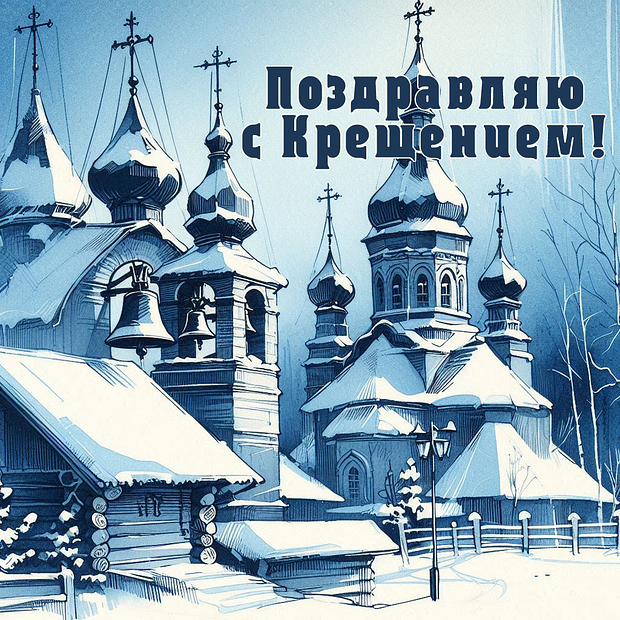 Красивая открытка с Крещением