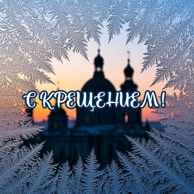 Открытка с Крещением Господним	
