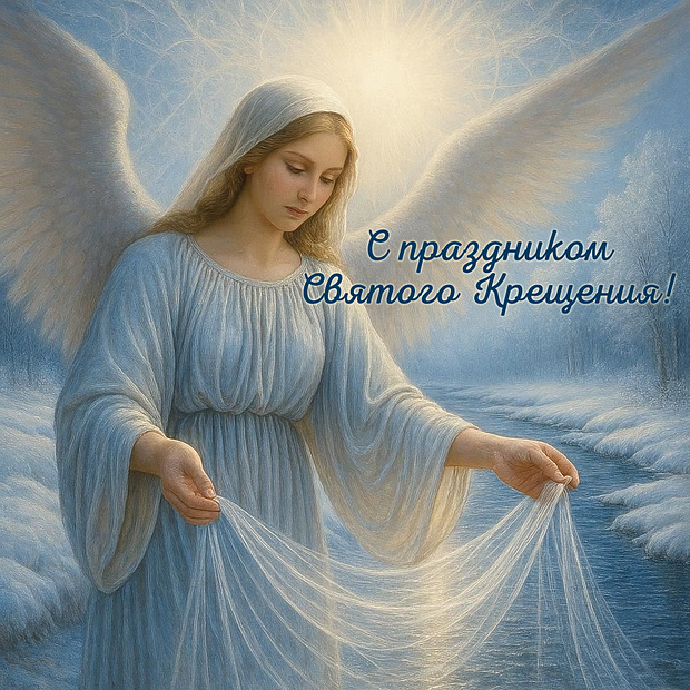 Красивая открытка с Крещением Господним
