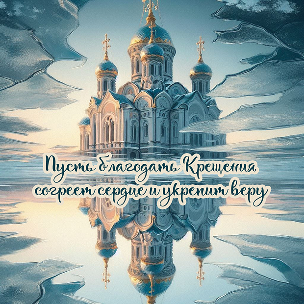 Бесплатная открытка с Крещением Господним
