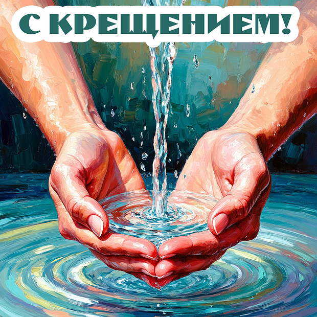 Открытка на Крещение
