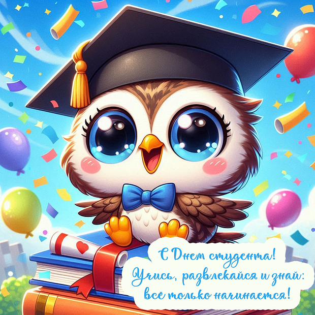 Открытка на День студента 25 января