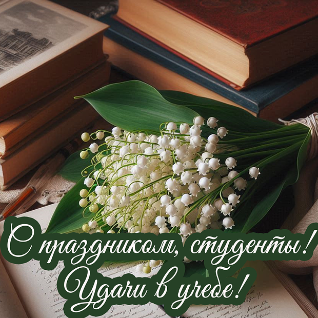 Открытка с поздравлением на День студента