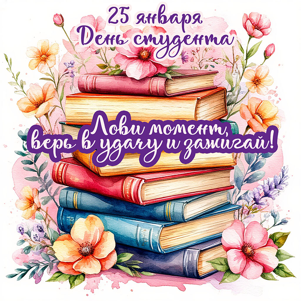 Открытка с Днем студента