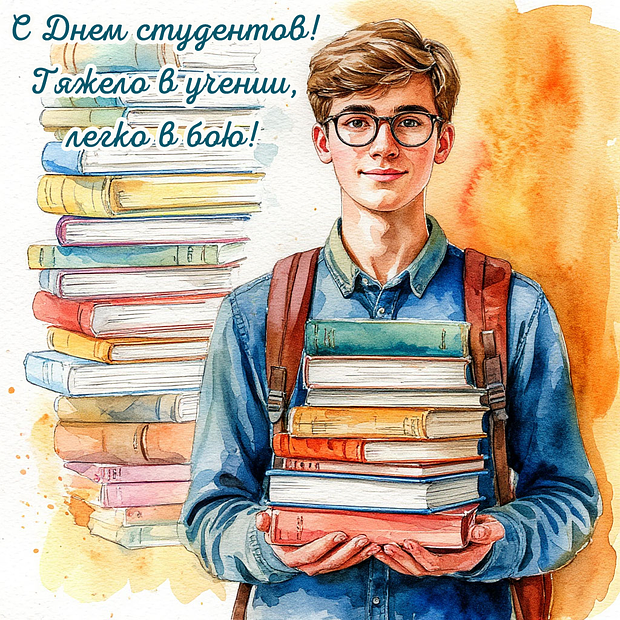 Картинка с поздравлением на День студента