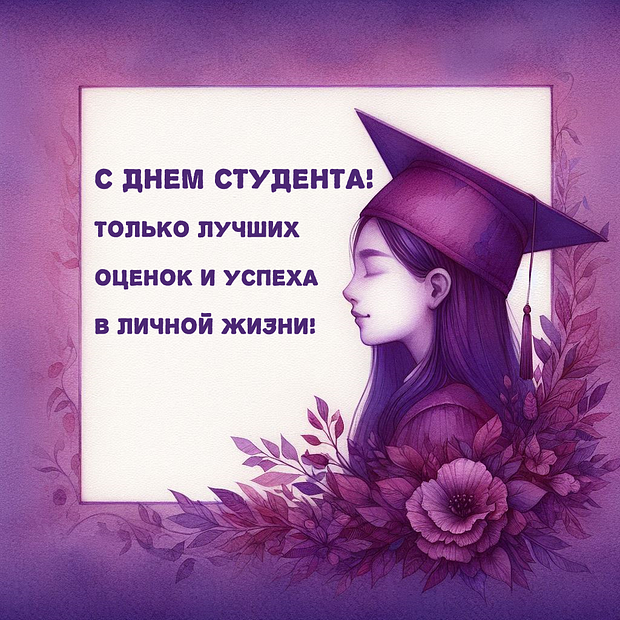 Красивая картинка с пожеланиями на День студента