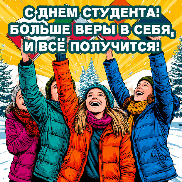 Бесплатная открытка на День студента