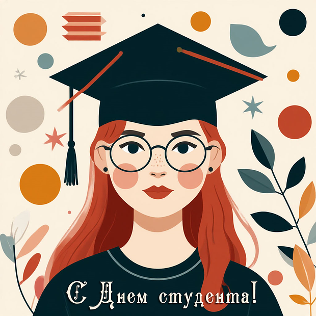 Красивая открытка на День студента