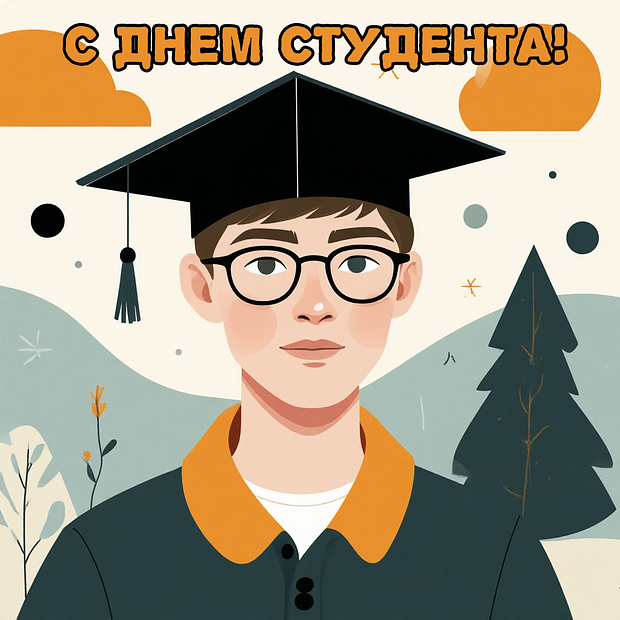 Скачать открытку с Днем студента
