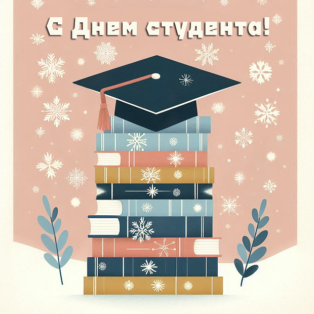 Скачать бесплатно открытку с Днем студента