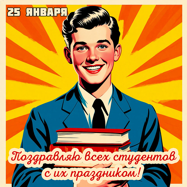 Открытка с Днем студента