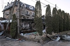 Последствия атаки БПЛА ВСУ на поселок Хорлы