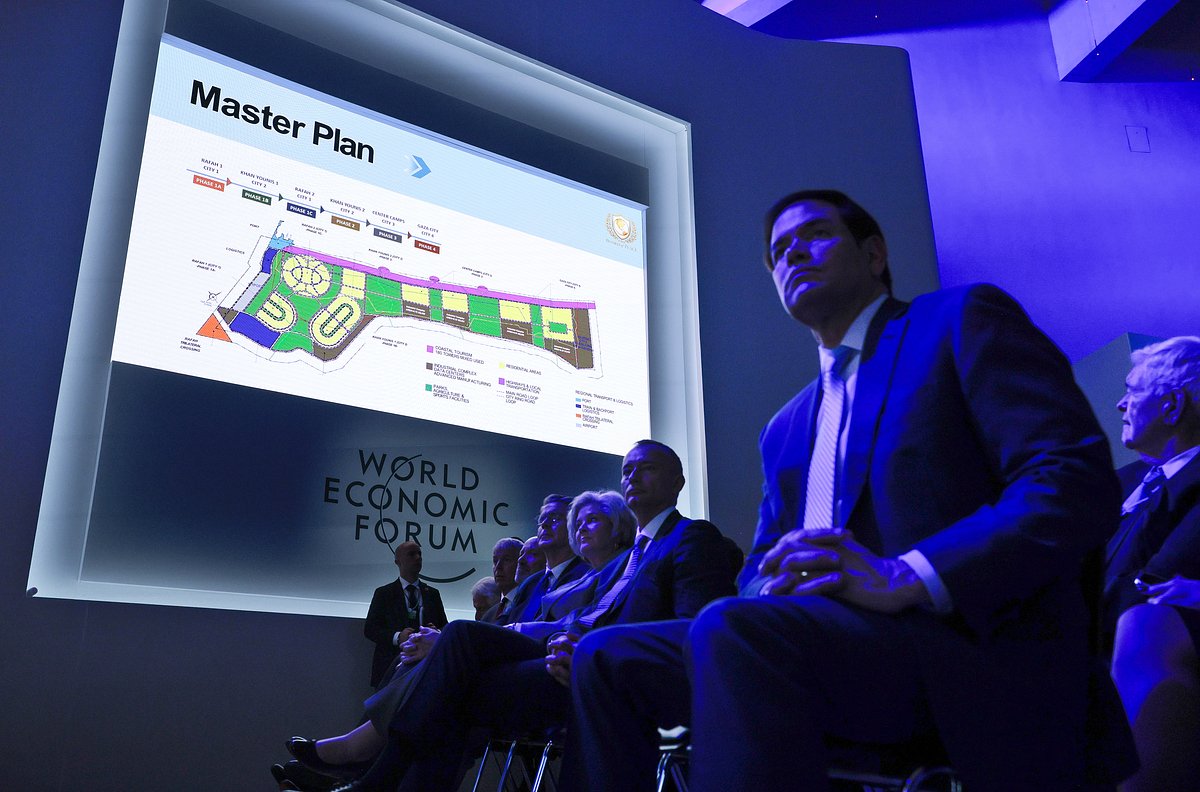 Государственный секретарь США Марко Рубио на церемонии подписания устава Совета мира в Давосе, Швейцария, 22 января 2026 года