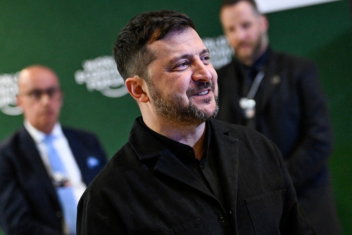 Президент Украины Владимир Зеленский на 56-м ежегодном Всемирном экономическом форуме (ВЭФ) в Давосе, Швейцария, 22 января 2026 года