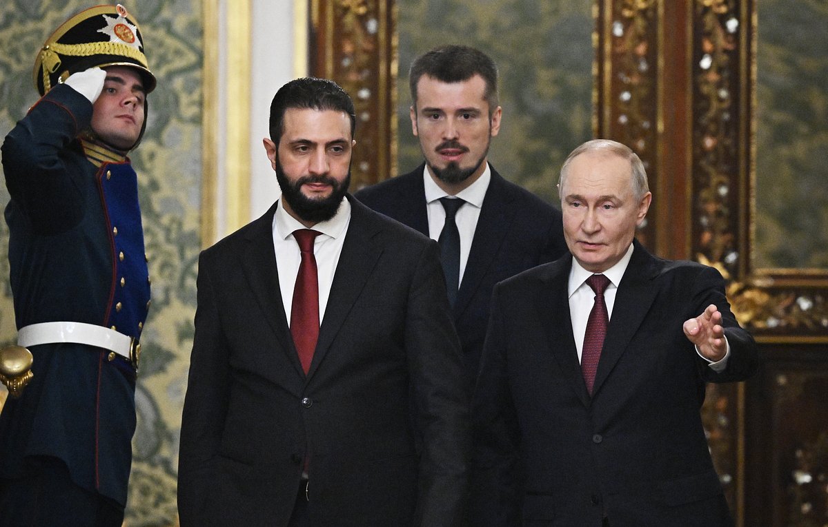 Временный президент Сирии Ахмед аш-Шараа и президент России Владимир Путин