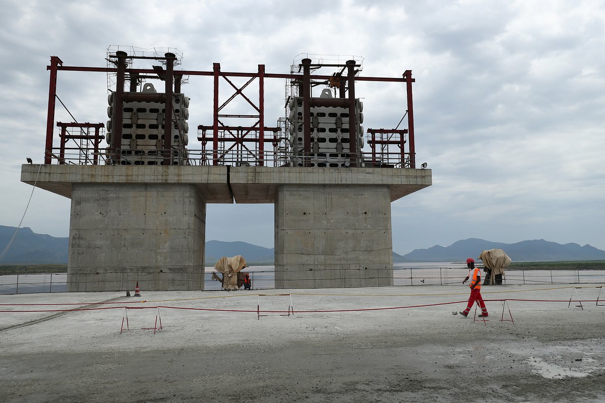 Строительство гидроэлектростанции «Возрождение» в Эфиопии, сентябрь 2019 года