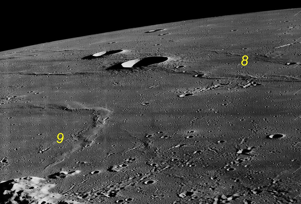 Место крушения «Луны-8» и место посадки «Луны-9»