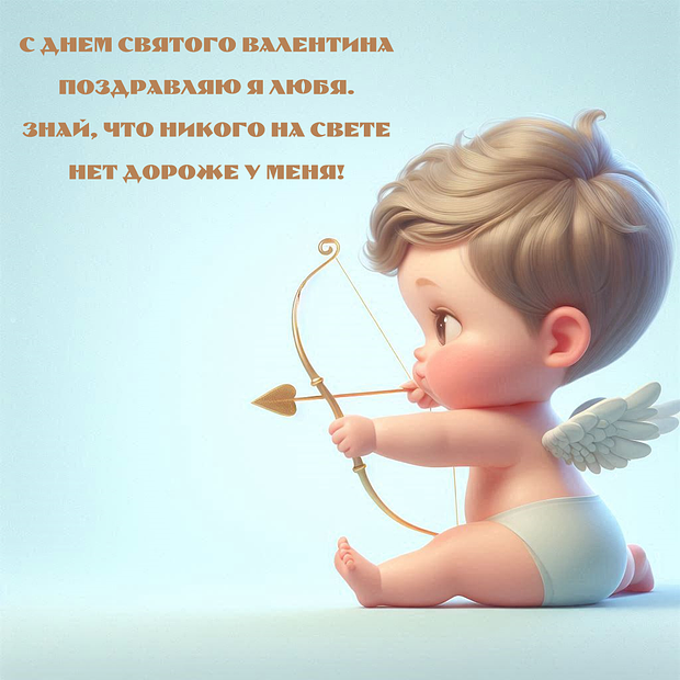 Открытка со стихами на День святого Валентина
