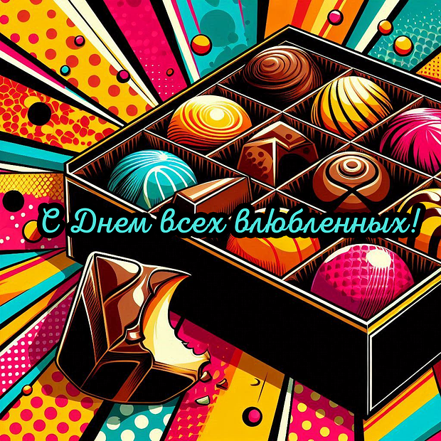 Открытка на День святого Валентина

