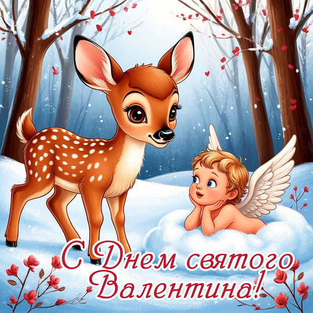 Красивая открытка на 14 февраля

