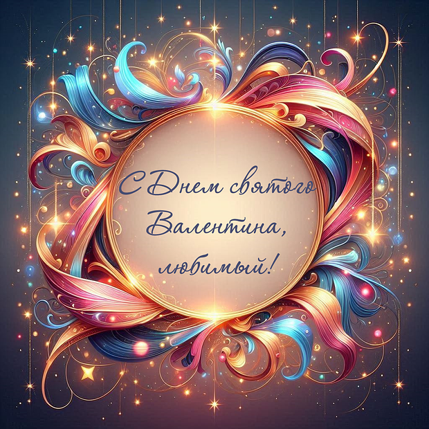 Открытка любимому на День святого Валентина

