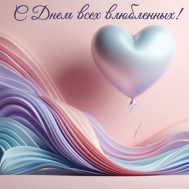 Открытка с поздравлением на 14 февраля
