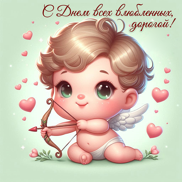 Открытка любимому на День святого Валентина


