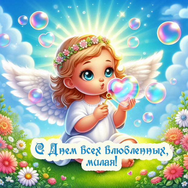 Открытка любимой на День святого Валентина

