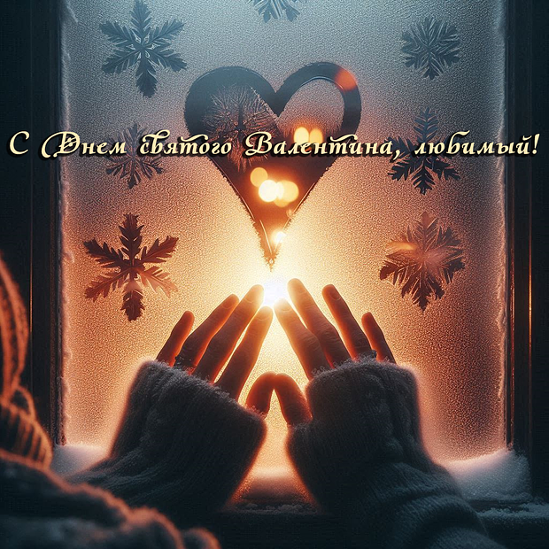 Картинка с поздравлением на День святого Валентина
