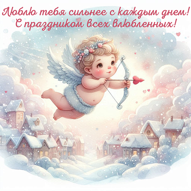 Открытка с Днем святого Валентина
