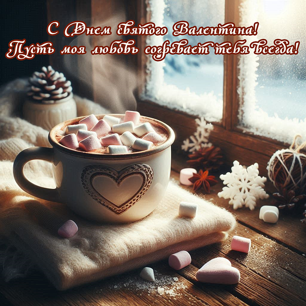 Красивая открытка на День святого Валентина