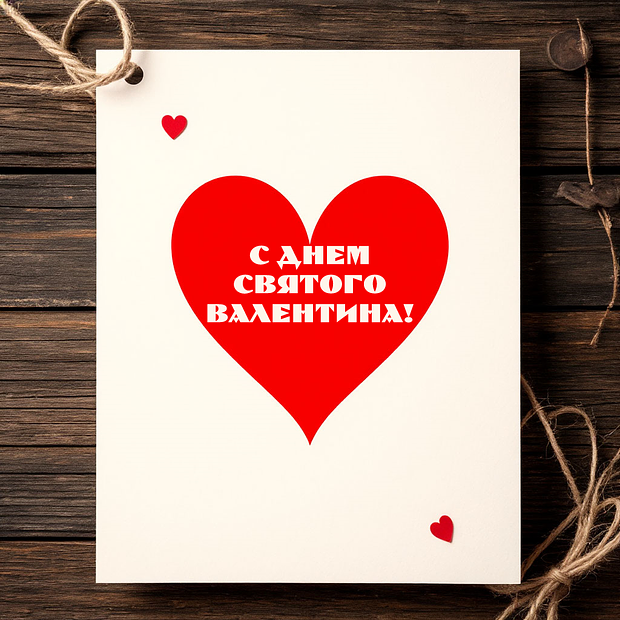 Открытка с поздравлением на 14 февраля