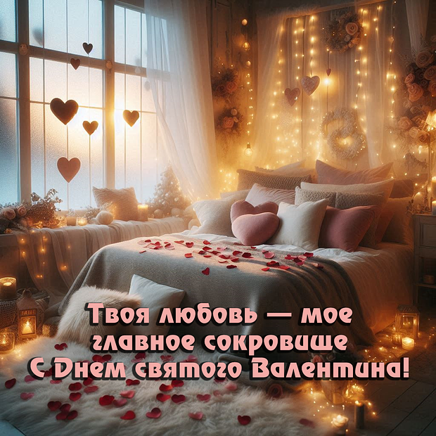 Открытка с поздравлением на День святого Валентина