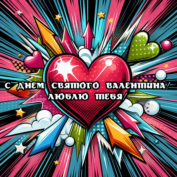 Открытка любимому человеку на День святого Валентина

