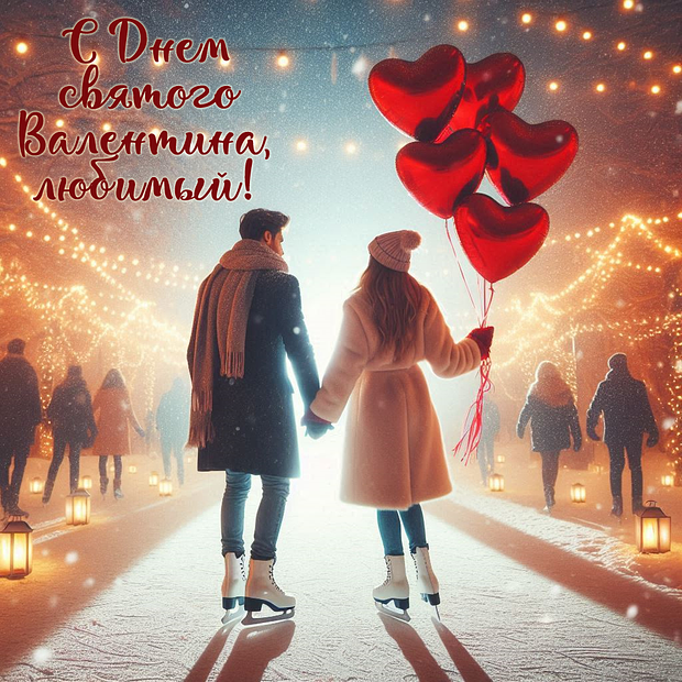 Скачать открытку на 14 февраля

