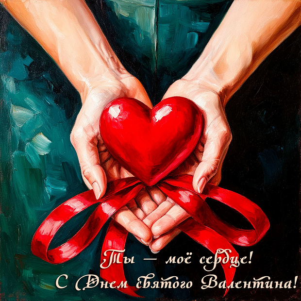 Открытка с Днем святого Валентина

