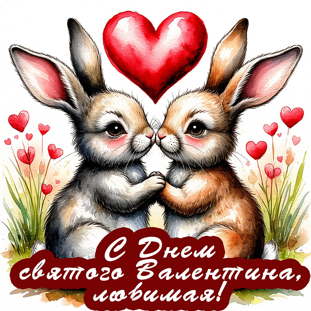 Скачать бесплатно открытку на День святого Валентина
