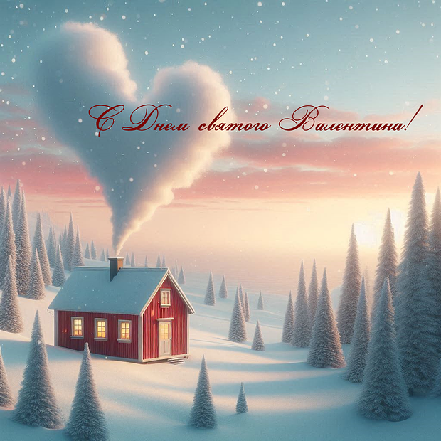 Картинка с поздравлением на День святого Валентина
