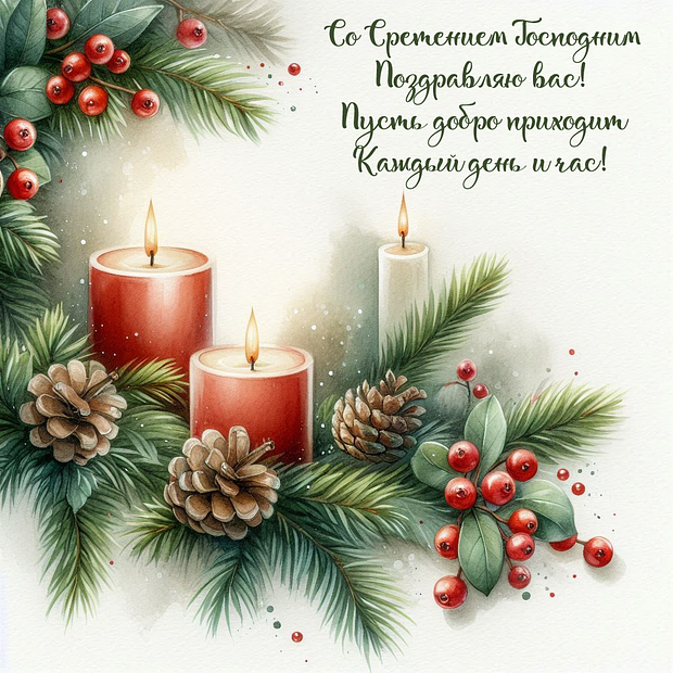 Скачать открытку со стихами на Сретение Господне