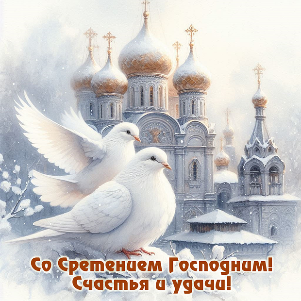 Бесплатная открытка на Сретение
