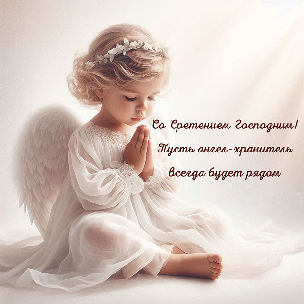 Красивая открытка со Сретением