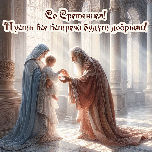 Открытка со Сретением Господним	

