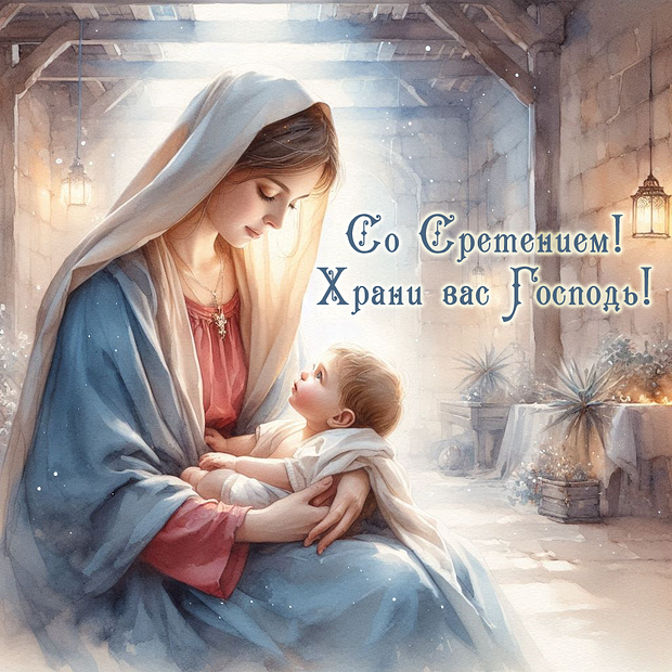 Бесплатная открытка со Сретением

